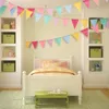 Banner Vlaggen 16M Kleurrijke Jute Linnen Vlaggen Wimpel Verjaardag Bunting Banners Muur Opknoping Bruiloft Opknoping Banner Party Garland voor Home Decor 230727