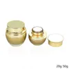 Opslag Flessen Potten Lege Glazen Zalfpot Verpakking In 50ml Ronde Cosmetische Dispenser Goud Met Gouden Deksel Op 291I