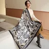Scarves Fashion Square Scarf 110x110 Silk Women's Imitation High Grade Printed Neck with Hanging Tag 230717