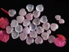 2023 Natürlicher Rosenquarz, herzförmiger rosafarbener Kristall, geschnitzte Palme, Liebesheilstein, Geschenk für Liebhaber, Kristall-Herz-Edelsteine