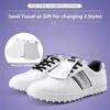 Autres produits de golf Pgm Femmes Chaussures de golf blanches imperméables Anti-Slip Spikes Sneakers Baskets d'athlétisme respirantes Chaussures souples en cuir pour dames Gland HKD230727