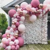 92PCS Lot Róż Balony makaronowe Arch Baby Shower Dekoracja urodzin przyjęcie weselne Deco chrzest Pastel Balloony T200612265L