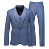 Mens Suits Blazers High Quality Suit Set Plaid Stor Casual Three Piece Slim Fit Groom Wedding Dress 3 230726