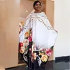 Etnik Giysiler Uzunluğu 145 cm Afrikalı Kadın Giysileri Dashiki Leopar Baskı V Yağ İnce Yan Lotus Yaprak Sonrası Uzun Elbise