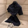 Summer women's black lapel shirt waist short jumpsuit, nylon fabric is soft and does not shrink, waist strap short casual fashion, every day party.