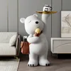 Deko-Objekte, Figuren, Heimdekoration, Dekoration, Wohnzimmer, kreativer Bluetooth-Sound, niedlicher Eiscreme-Rucksack, Bär, Boden, moderne Kunstharz-FRP-Ornament-Statue 230727