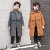 Trench-coats Vintage Trench-Coat Bébés Garçons Veste Coupe-Vent Britannique Double Boutonnage Coupe-Vent avec Ceinture Col Rabattu Enfants Vêtements 230726