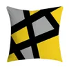 Kudde/dekorativ gul svart geometrisk mönster fyrkantig kudde täcker fall polyester kast s kuddar för heminredning 45x45cm