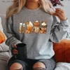 Kvinnors hoodies tröjor faller kaffe tröja söt höst hoodie tacksägelse tröja halloween hoodies kvinnor kläder kaffälskare tröjor toppar t230727