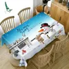 Bordduk Santa Rectangle Dining Table Tabellduk Blue Christmas Ny Tracloth Home Party Dekorativa tillbehör R230823