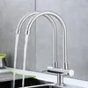 Kitchen Faucets Single Cold Water Faucet Steam Deck Mixer Tap Nozzle 360 Degree Rotate Spout Sink Double Outlet