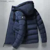 Men's Down Parkas Mens Down Parkas Fashion Solid Jackets Hooded Thick Warm Winter Casual Coat Hoodies 221125 Z230727