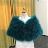 Foulards Blanc Réel Plumes D'autruche Cape De Fourrure Femmes Boléros De Mariage Robe Châle Étole Wraps De Mariée