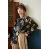 Women's Blouses Fashion Women Loose Chiffon Long Shirt Sleeve Vintage Print Elegant Female Casual Tops Blusas Mujer Tunics