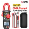 クランプメーターANENG PN200デジタルクランプメーターDC/AC 600A電流4000カウントマルチメーター電圧テスターカーHZキャパシタンスNCV OHMテスト230728