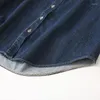 Damenblusen Jeanshemd Mantel Frühling und Herbst 2023 Kleines Retro Slim Deep Blue Loose Top