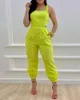 Dames Jumpsuits Rompertjes Dames mouwloze en rugloze straatkleding sexy club night jumpsuit bedrukt kantoor dames zomer jumpsuit 230727