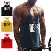 Herrtankstoppar Herrgym Fitness Printed Muscle String Extreme Y Back Fitness Tank Top 230728