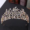 Hair Clips Wedding Accessories Bridal Crowns Headpiece Rhinestone Green Blue Leaf Crystal Diadem Tiaras Jewelry