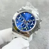 BTF better Mens watch Timing function Swiss cal.4130 movement 904L fine steel Ceramic ring mouth sapphire crystal glass 40MM Super luminous Waterproof Blue dial