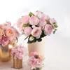 Dekorative Blumen, 5 Köpfe, künstlicher Rosenstrauß, Hochzeit, Heimdekoration, Blume, Pfingstrose, persische Flores Artificiales