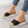 Sandals femme 642 été 2024 Fashion Simple Solid coin talon de coin confortable sans glissement