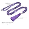 Chokers 8mm Natural Amethyst Pärlor Knutade 108 JAPA MALA ROSARY NECKLACE MEDITATION BURN YOGA SMycken för män och kvinnor 230728