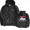 Erkek Hoodies Sırbistan Sırp Sırplar Mens Pullover Moda 'Nation Pamuk Hoodie Giyim Fermuarı Spor Srb Srbija Ringer Ceket