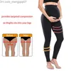 Robes de maternité Jambes serrées élastiques taille haute pour femmes enceintes adaptées au soutien abdominal jambes arrière du corps façonnant le pantalon de fitness Z230728
