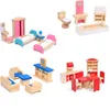 Verktyg Workshop Miniature Furniture Dolls House Wood Dollhouse Furniture Sets Peting Toys Education Play House Toys Children Girls Gifts 230727