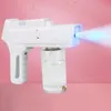 Pistolet de désinfection par pulvérisation rechargeable Nano Handheld Sanitizer Désinfection Fog Machine Stage Smoke Machine Blue Light Nano Gun Hair Spra2519