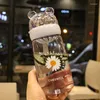 Vattenflaskor Små Daisy Bottle Portable Outdoor With Rope BPA gratis kreativ camping Travel Drinking Sports Shaker