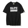 A Bathing Ape Shirt Summer New Manga corta Hombres Mujeres Casual Loose Fitting Cuello redondo Bathing Ape Camisetas Negro