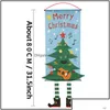 Bannerflaggor 6 Styles Christmas Flag Cartoon Deer Snowman Santa Claus Print Window Wall Hanging Xmas Party Decoration Home Garden DB DHGSF