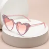 サングラスブランドファッションキャットアイラブハートウーマンパーソナリティラグジュアリーデザイナーサンスガラスパールダイヤモンド眼鏡UV400