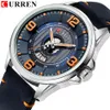 Orologi da uomo Top Brand CURREN Orologio da polso in pelle Analogico Esercito Militare Quarzo Tempo Uomo Orologio impermeabile Moda Relojes Hombre297b