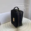 Moda náilon duplo metal zíper armazenamento elegante balcão c presente beleza estojo cosmético maquiagem bolsa organizadora portátil com caixa de papel 263l