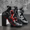 Fashion Boys Basketball Shoes Kids Casual Sneakers Leather Sports Trainers For Children Blue Black Red Color