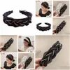 Other Fashion Accessories 2023 Fried Dough Twists Knitted Hair Band Fairy Organza High End Rhinestone Set Diamond Light Luxury Drop D Ots9W