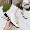 Designers Women Boots High Quality Letter Printing Logo Chunky Heel Shoes Leather Classic Style Boots Small Pocket Ship 35-41