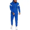 Men's Tracksuits Factory Direct Supply Autumn Style Polyester Long-sleeved Twill Hooded Sports Fitness Jogger Street Suit