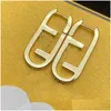 Stud Fashion Earring Womens Luxury Charm Hoop Earrings Gold F Ear Studs Esigner Sieraden Bangle Ketting Lady Elegant Earing Drop Deli Otlnb