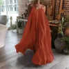 Robes Décontractées Basiques Femmes Camisole Surdimensionné Maxi Robes D'été Décontracté Spaghetti Sangle Lâche Dos Nu Grande Robe Swing Femmes Solide Longueur Au Sol Robe 230728