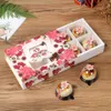 Emballage cadeau 23 5 16 5 5cm motif de fleurs Potable Mooncake Box avec poignée biscuit Candy Biscuit Box chocolat Pâtisserie Emballage Boxes10233n