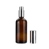 Groothandel USA Amber Glazen Parfumflesjes 100 ml Lege Verstuiver Make Spray Fles 100 ml Met Zwart Zilver Goud Cap 280 Stks/doos Gratis DHL JL1710