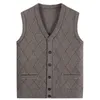 Men's Vests 2023 Style Spring And Autumn Stripe Sweater Vest Knitted Male Cardigan Tops Classic A89