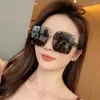 Lunettes de soleil 2023 Advanced Frameless Lunettes pour femmes Anti Ultraviolet Driving Big Face Slim Tide 262