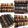 Kunst und Handwerk Großhandel 30 Stück Lederarmbänder Handgefertigte echte Mode Manschettenarmband Armreifen für Männer Frauen Schmuck Mix Styles Bran Dhmsd