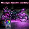 Motorcykelbelysning RGB App LED Smart Brake Lights Motorcykelbil Atmosfär Ljus med trådlös fjärrkontroll Moto Decorative Strip Lamp Kit X0728