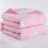 Filtar Swaddling Muslin Baby Toddler Filt 100 bomullsbäddsduk Täck Premium 6 Lager GASE BEACHABLE SUPER SOFT SPANDA STROLLER SWADDLE WRAP 230727